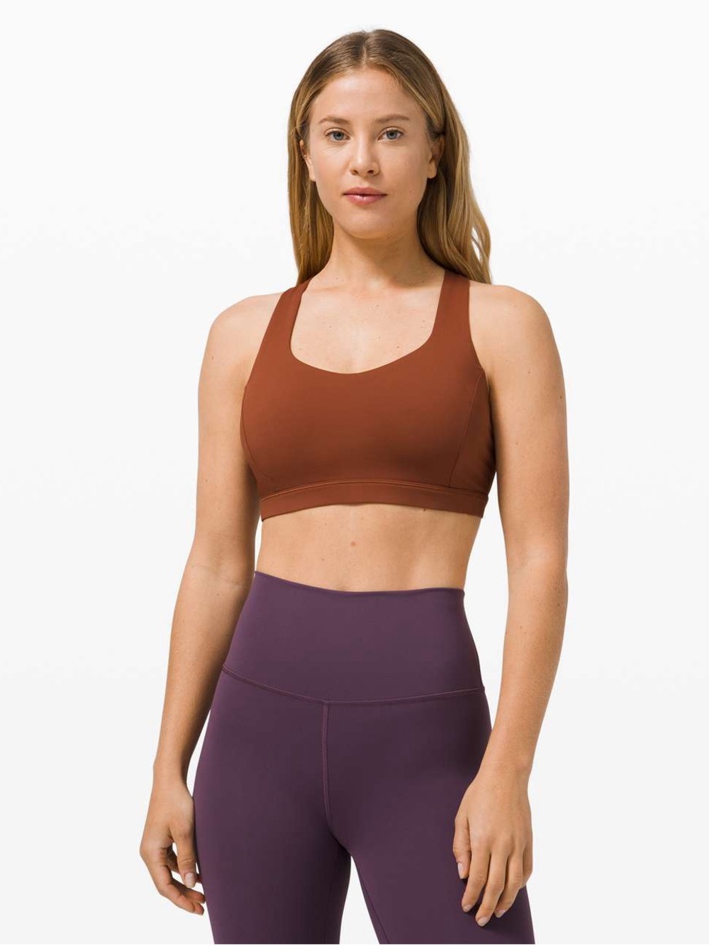 Lululemon Free to Be Serene C/D light support sports bra in Dark Terracota